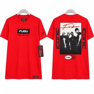 FUBU Iconic Graphic Tee Red Mens Small New With Tags SAS9797 Hip Hop Streetwear